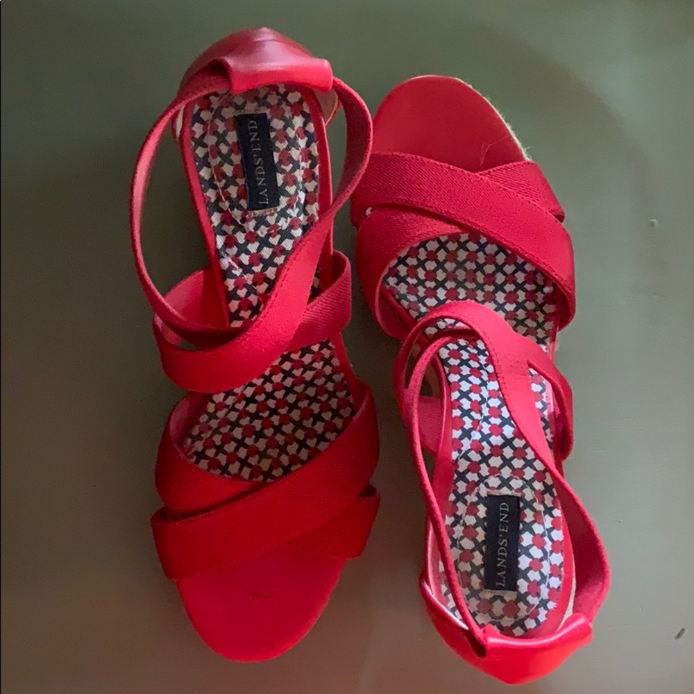 Cute red heeled espadrilles